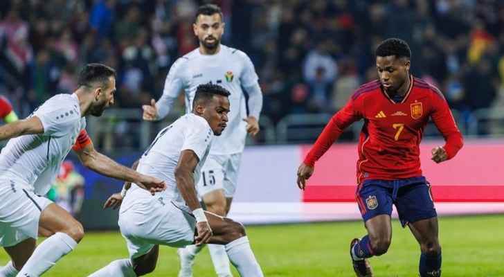 المنتخب الإسباني يحقق الفوز على النشامى بثلاثية