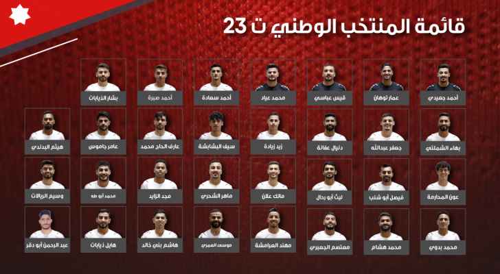 المنتخب الوطني تحت ٢٣ عاما يعلن قائمته لتجمعه الأول