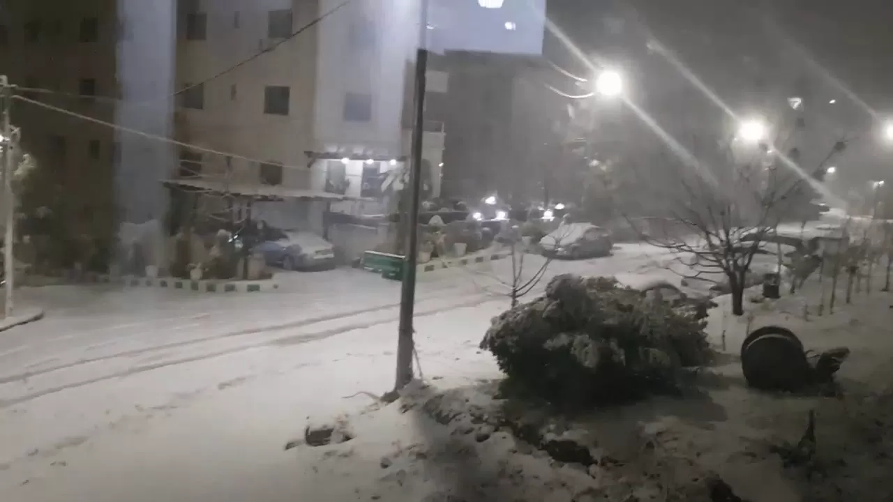 تساقط ثلوج في وادي عربة
