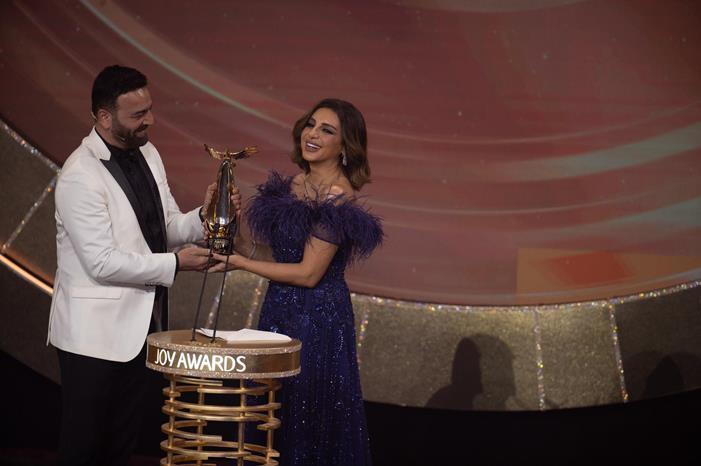 أول تعليق من أنغام عقب حصولها على جائزة بحفل Joy Awards