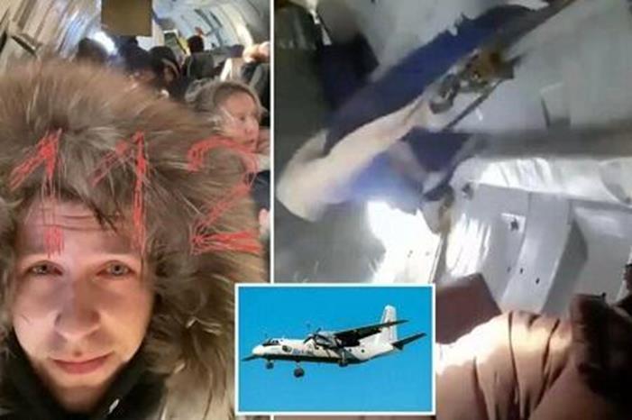 شاهدوا ..باب طائرة ركاب ينفتح فجأة وسط الجو في روسيا