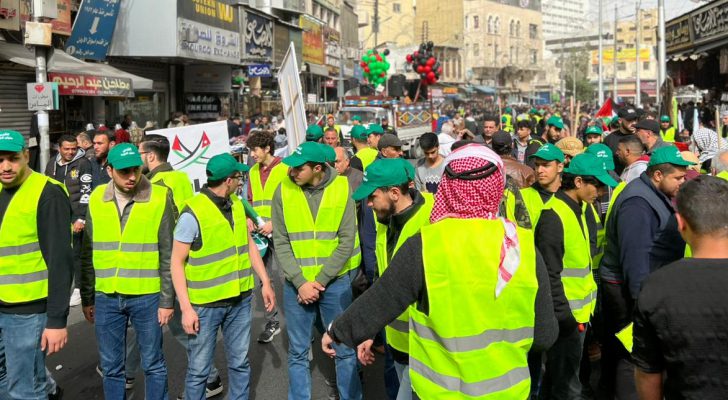 مسيرة شعبية وسط عمان تنديدا بانتهاكات الاحتلال