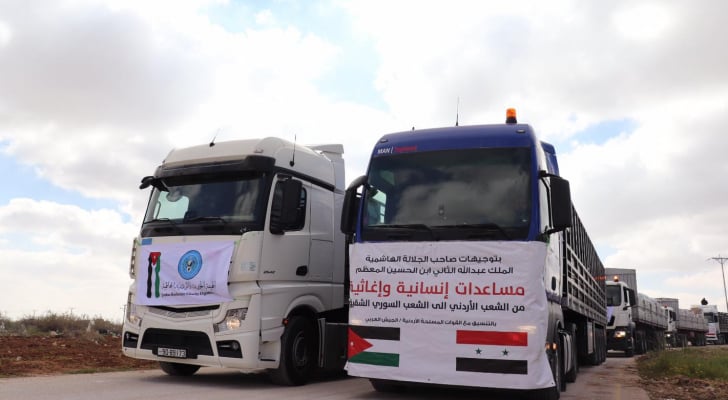 تسيير قافلة مساعدات أردنية جديدة إلى سوريا