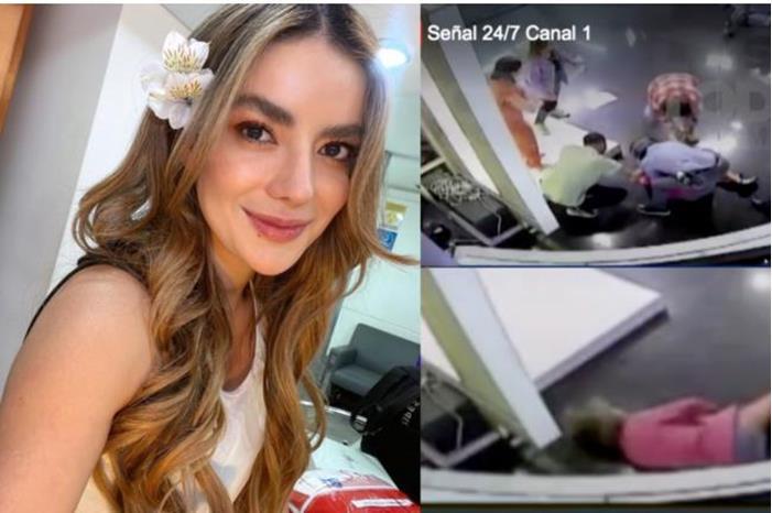 شاهد مذيعة كولومبية تفقد الوعي وتسقط على الأرض أثناء تقديم برنامجها على الهواء