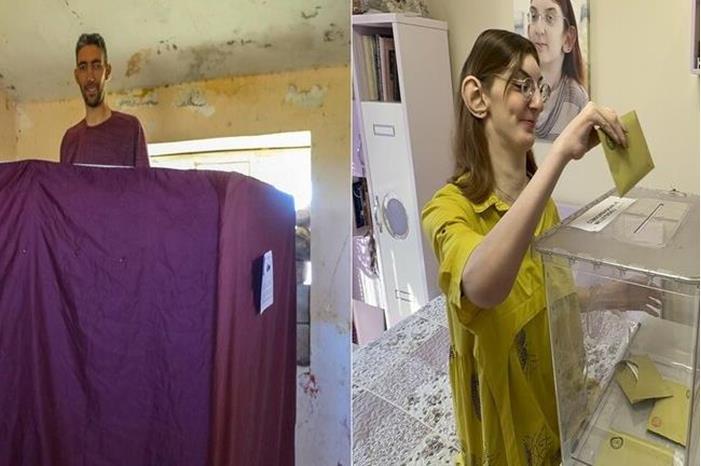 شاهد.. أطول رجل وأطول امرأة في العالم ينتخبان رئيسا لتركيا