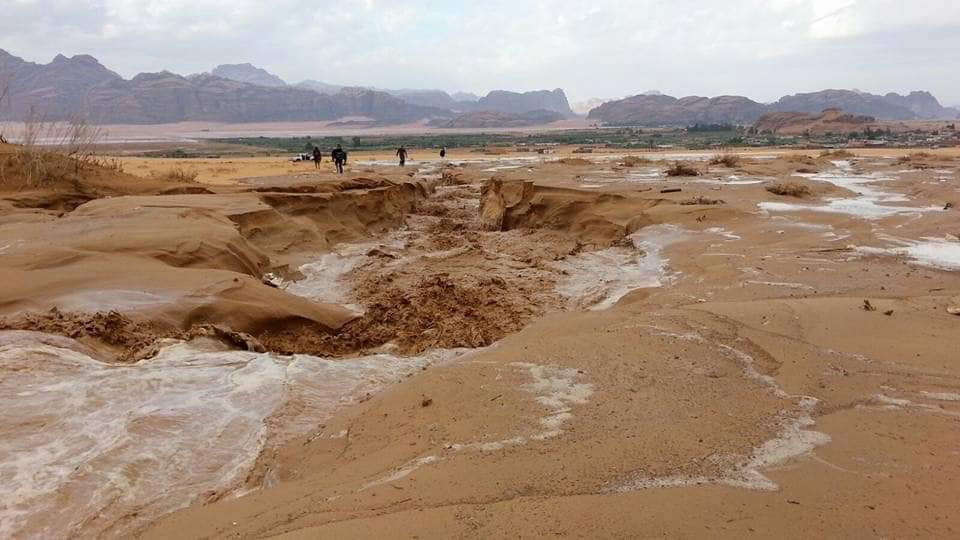 شاهدوا تشكل السيول اليوم في جنوب الاردن