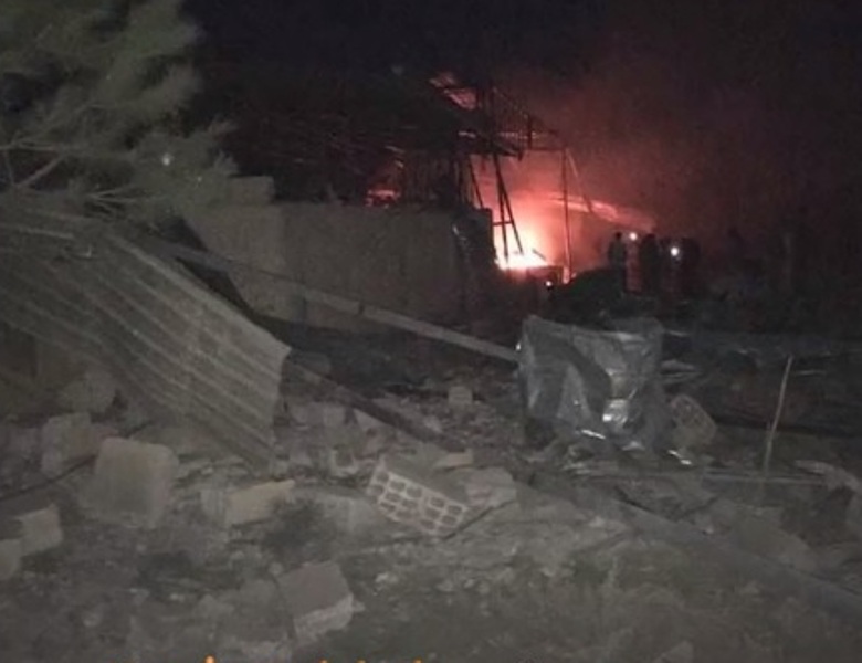 التلفزيون السوري " طائرات مجهولة تقصف مزرعة للمواطن حسن الصفدي بجنوب السويداء