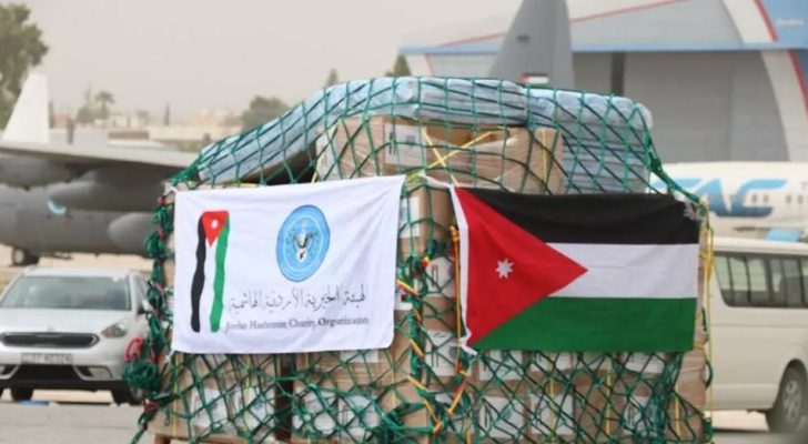 انطلاق أولى طائرات المساعدات الإغاثية من الهيئة الخيرية الأردنية الهاشمية إلى غزة الأربعاء