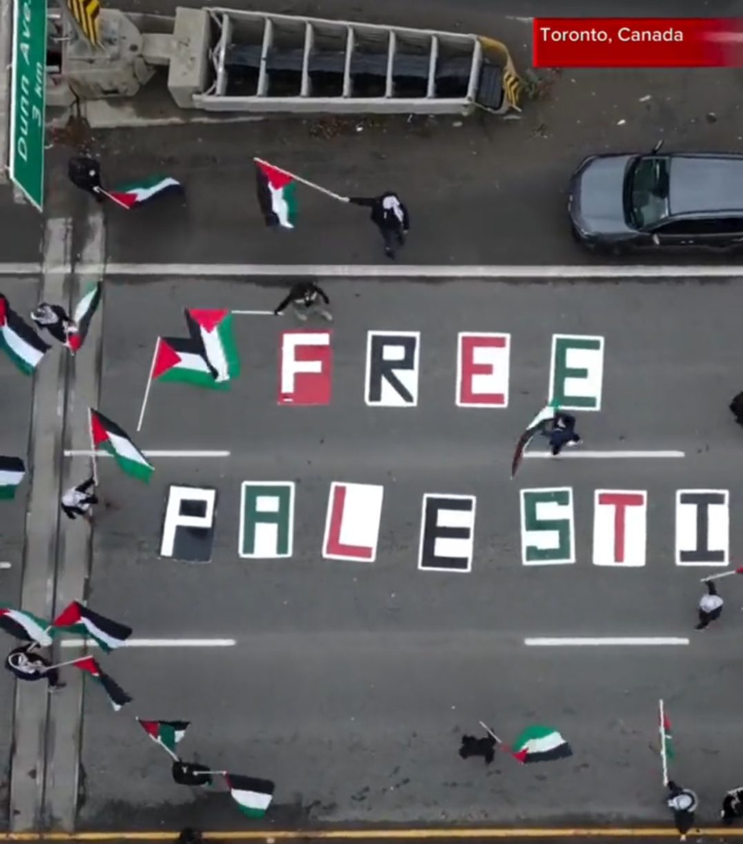 شاهد متظاهرون في تورونتو دعماً لفلسطين