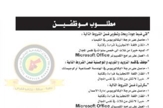 اعلان وظائف شاغرة صادر عن جهة خاصة