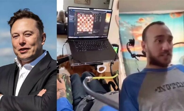بشريحة دماغية من شركة ماسك مريض مشلول يلعب الشطرنج