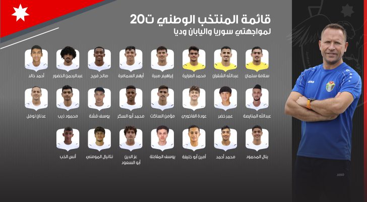 إعلان قائمة المنتخب الوطني تحت سن ٢٠ عاماً لمواجهة سوريا واليابان ودياً