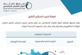 فرصة تدريب لحديثي التخرج من صندوق استثمار الضمان الاجتماعي