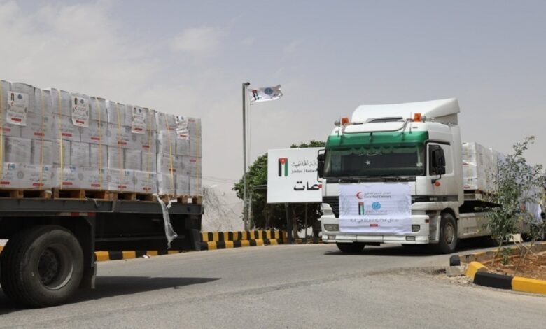 قافلة مساعدات أردنية جديدة تعبر إلى غزة يوم الاثنين