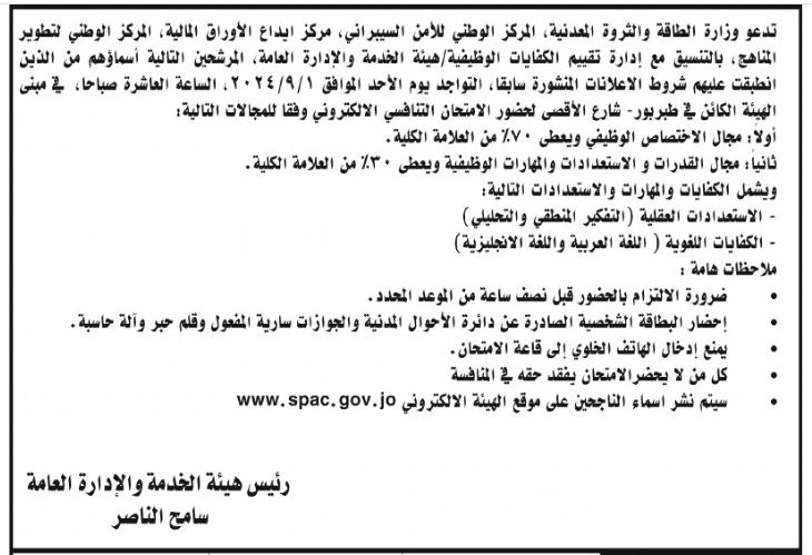 وظائف ومدعوون للمقابلات الشخصية (أسماء)