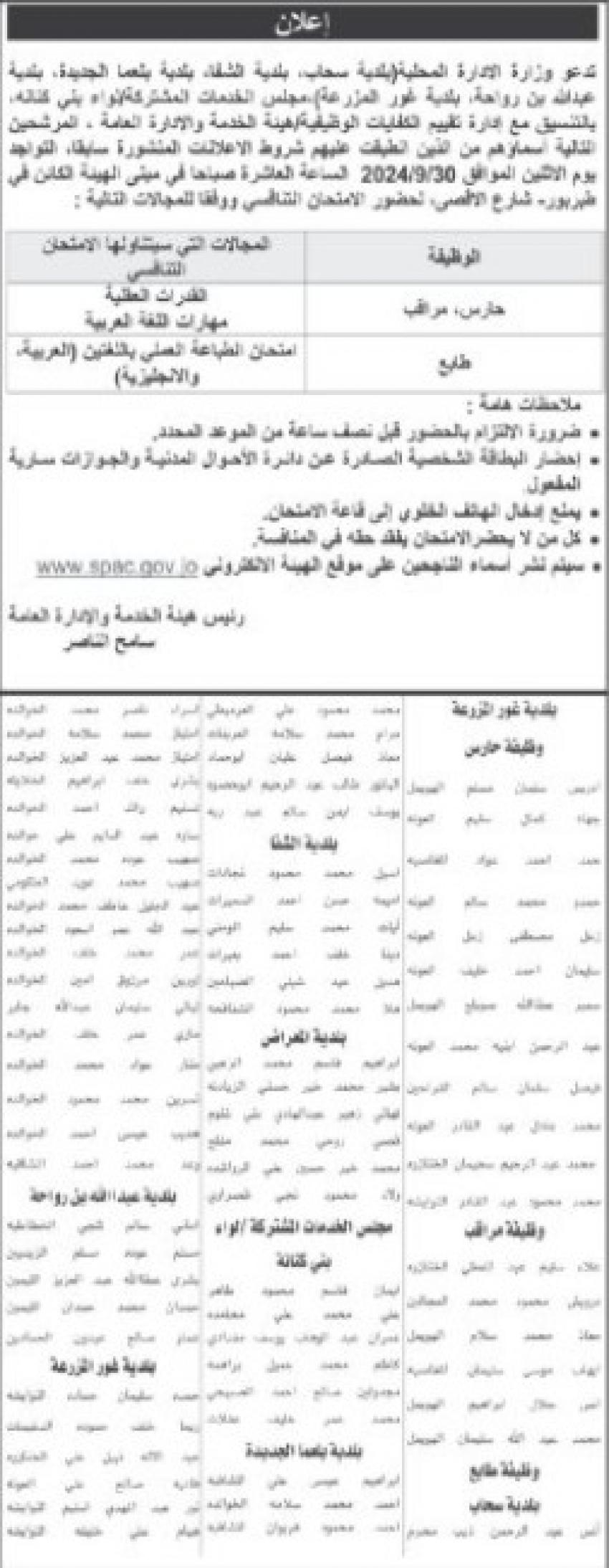 وظائف ومقابلات وتعيينات( تفاصيل وأسماء)