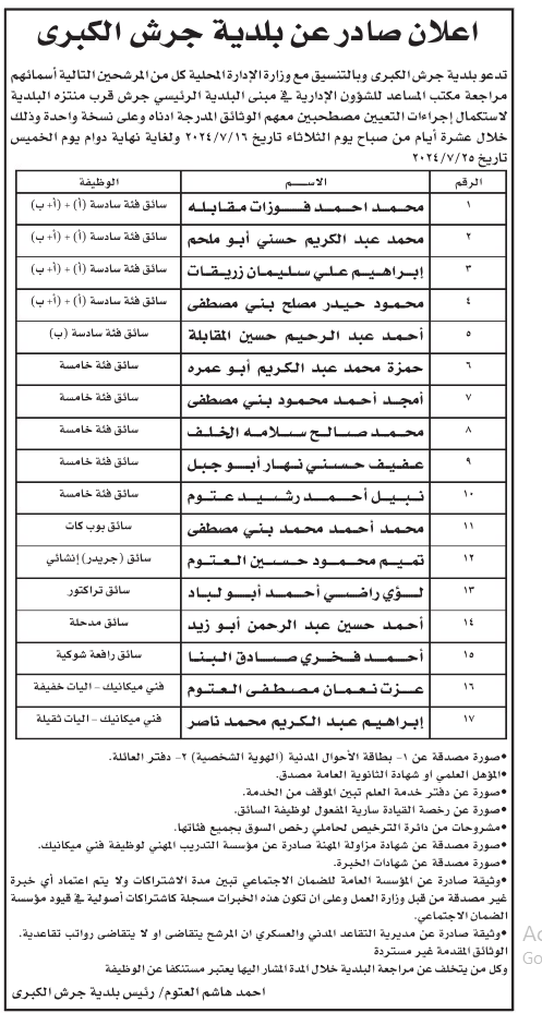 وظائف ومقابلات وتعيينات( تفاصيل وأسماء)