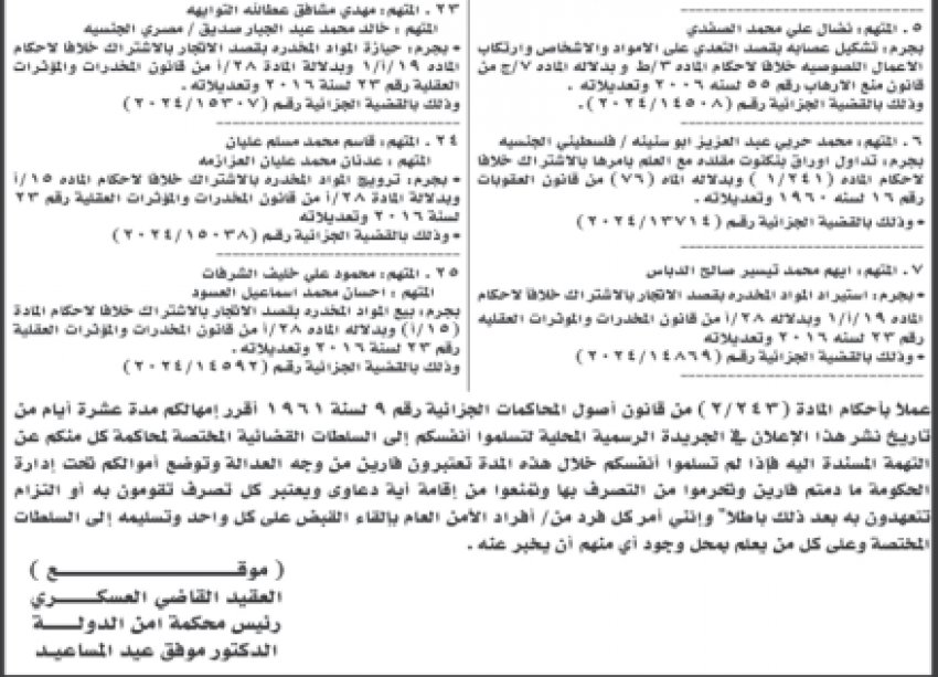 أمن الدولة تمهل متهمين 10 أيام: سلموا أنفسكم (أسماء)