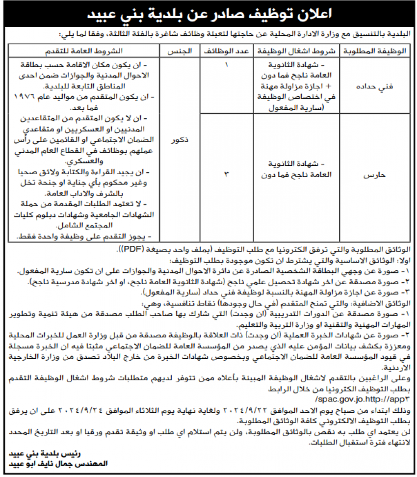 وظائف شاغرة ومدعوون للتعيين (أسماء)