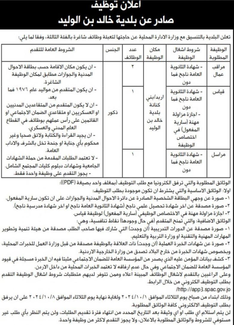 وظائف شاغرة ومدعوون لإجراء المقابلات الشخصية