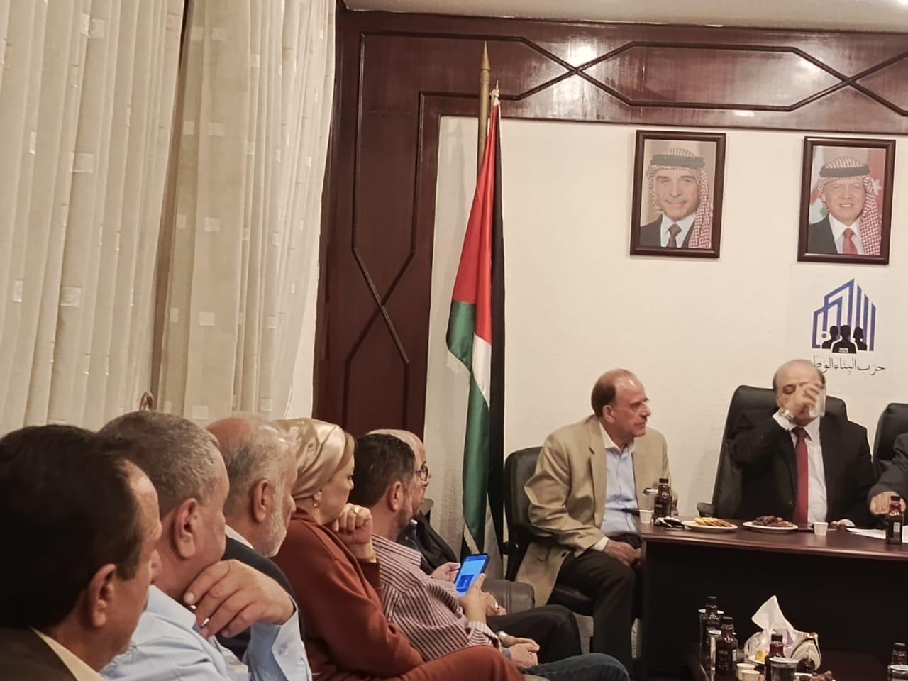 في ندوة سياسية بحزب البناء الوطني " الضفة الغربية كانت اردنية عند احتلالها