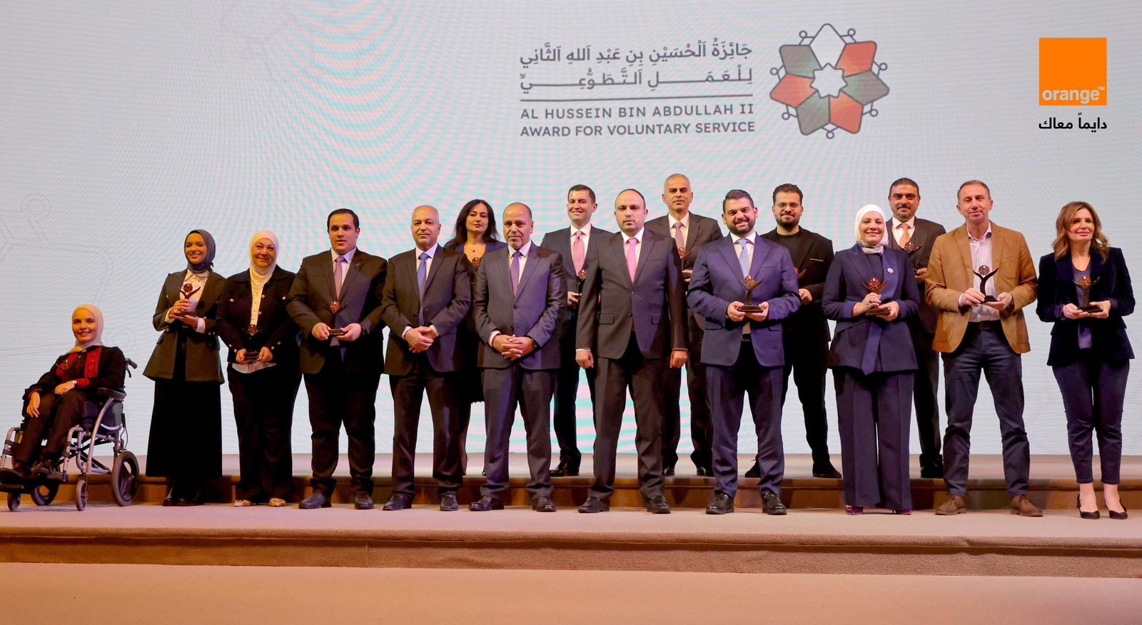 أورنج الأردن تفوز بالمركز الأول في جائزة الحسين للعمل التطوعي