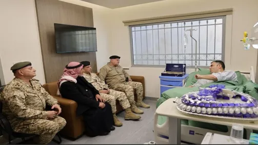 اللواء الحنيطي يعود مصاب الاشتباك المسلح على الواجهة الشمالية للمملكة