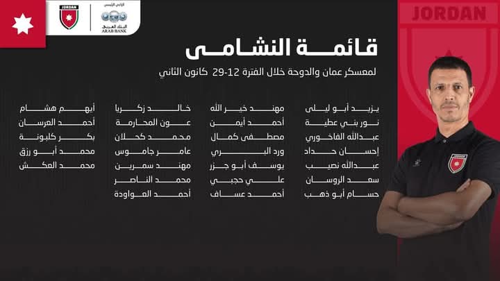 عاجل | قائمة النشامى لمعسكر عمان والدوحة