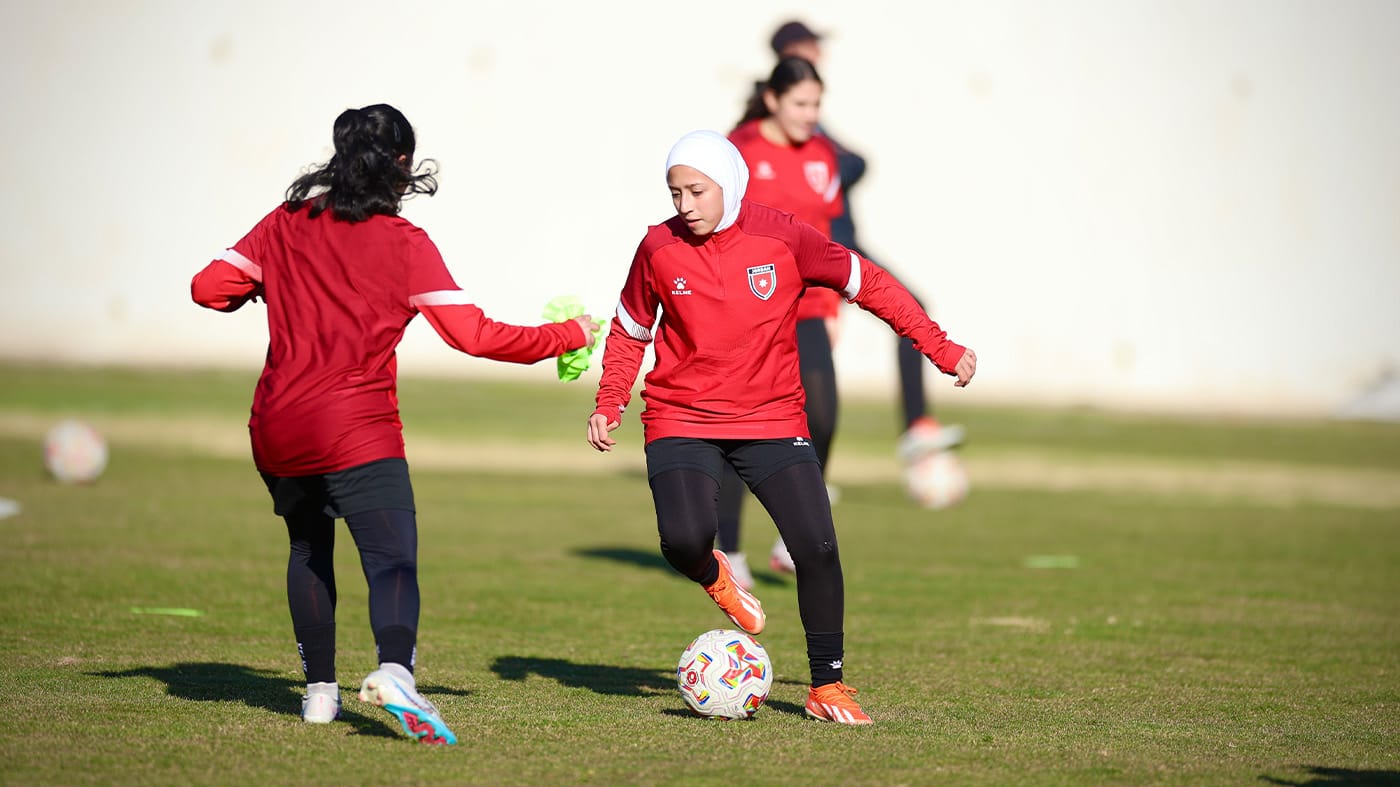 منتخب الناشئات يختتم استعداداته لمواجهة فلسطين ودياً