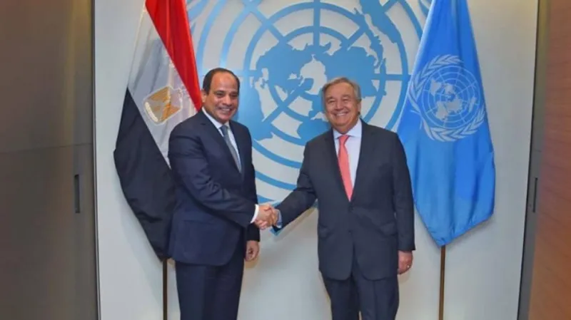 السيسي وغوتيريش يؤكدان رفض تهجير الفلسطينيين من غزة ويدعوان لتسريع إعادة إعمار القطاع