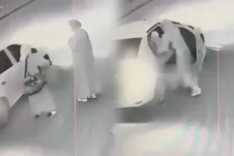 شاهد اختطاف مسنّة على يد شخص متنكر بملابس نسائية