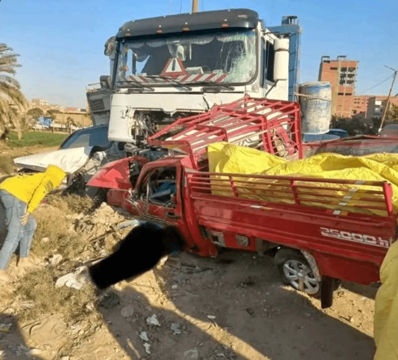 مصرع 9 أشخاص في حادث تصادم بين سيارتين في مصر