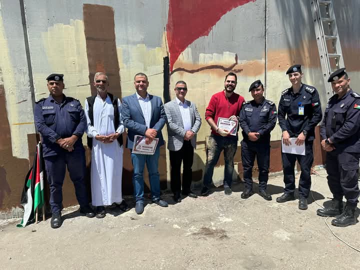 جدارية للعلم الأردني بشارع الاردن