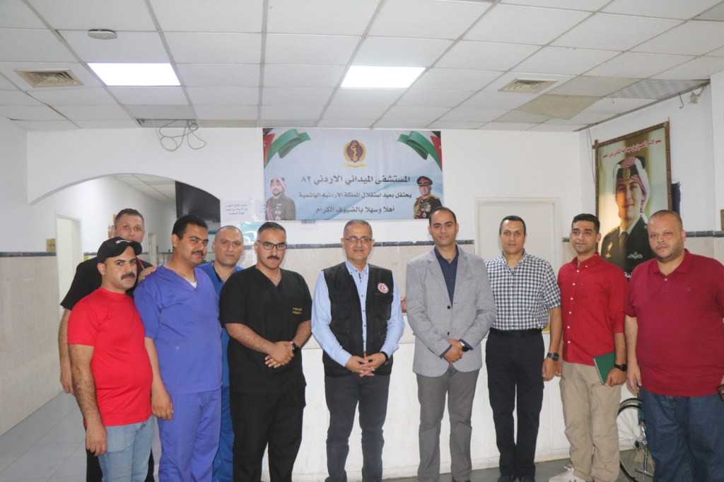 المستشفى الميداني الأردني/ 82 ينفذ حملة تبرع بالدم في غزة احتفاءً بعيد استقلال المملكة ال79