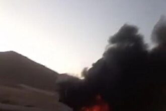 إنفجار إطار مقطورة يؤدي لإحتراقها على طريق الراشدية
