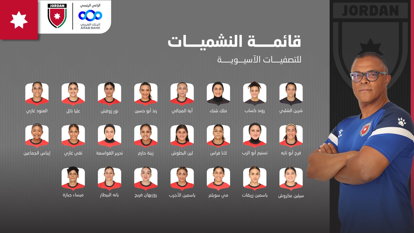 الجهاز الفني يكشف قائمة منتخب الأردن للسيدات للتصفيات الآسيوية