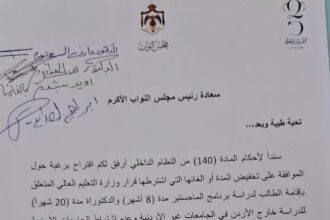 مذكرة نيابية تطالب بتخفيض مدة الدراسات العليا في الخارج