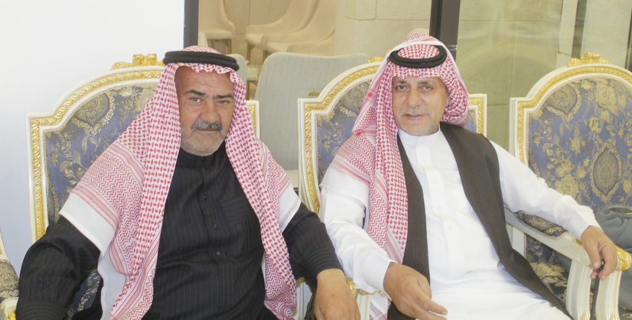 مروان الركيبات يستقبل المهنئين بقدوم حفيده شهم في ديوانه بمنطقة دابوق بعمان...