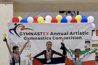 الاردنية إيليانا مهند برهوم تحصل على المركز الأول عن فئتها لبطولة دبي الدولية للجمباز .. مبارك
