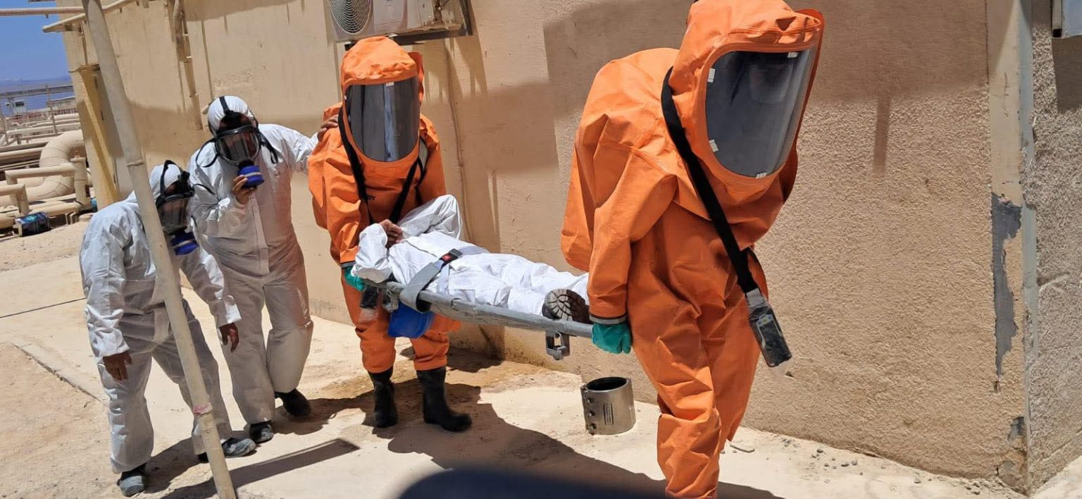 بالصور الفوسفات والعقبة الخاصة تنفذ تمرينًا وهميًا يحاكي حادث تسرب غاز الأمونيا