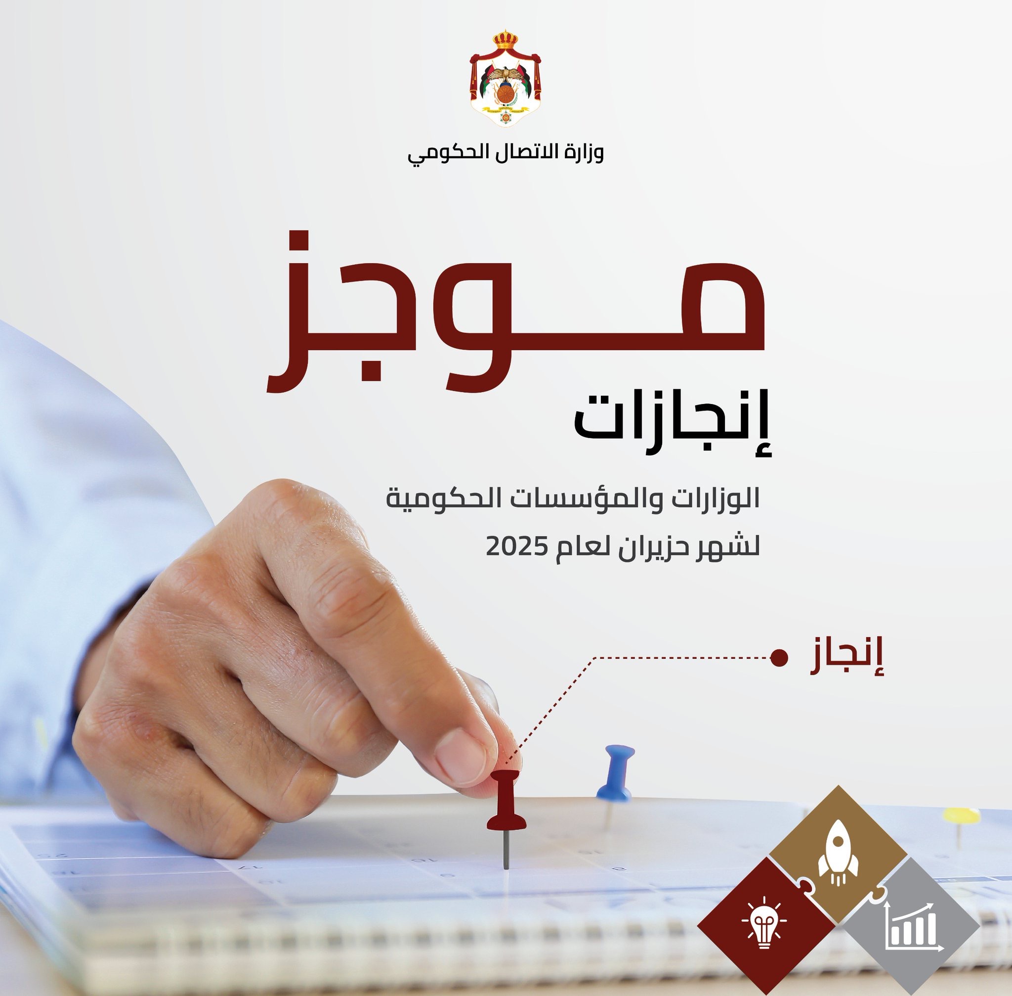 "وزارة الاتصال الحكومي" تصدر تقرير إنجازات الوزارات والمؤسسات لشهر حزيران