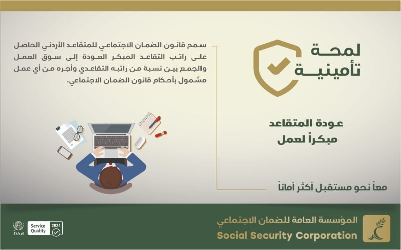 الضمان الاجتماعي توضح شروط عودة المتقاعد المبكر للعمل