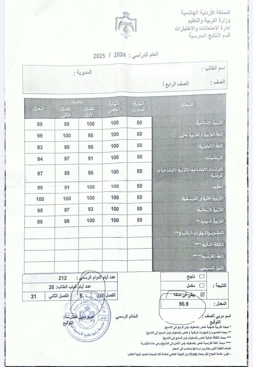 ترسيب طالب حاصل على 97% لهذا السبب