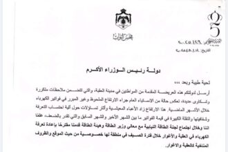 النائب عبد الباسط الكباريتي يوجه كتابًا إلى رئيس الوزراء لمعالجة ارتفاع فواتير الكهرباء في العقبة