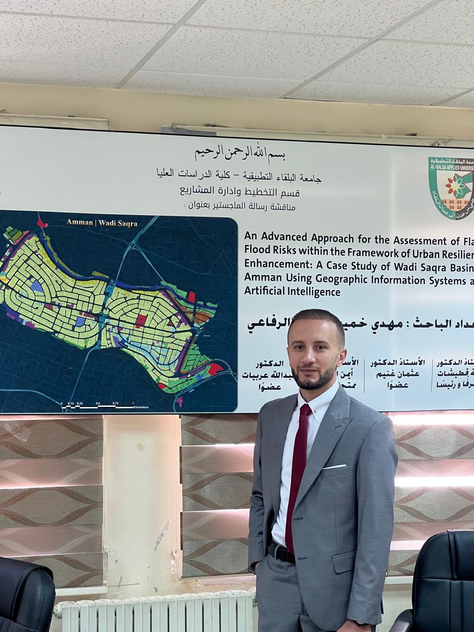 طارق الدعجة يهنئ الباحث مهدي الرفاعي بمناسبة نيل الماجستير