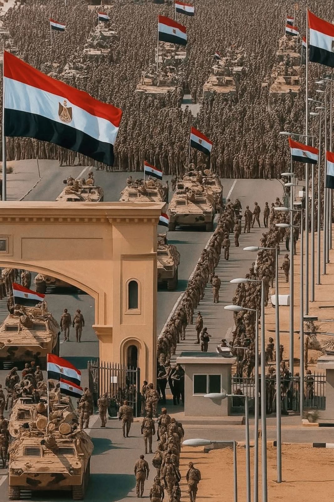 حقيقة صورة "انتشار الجيش المصري على معبر رفح"