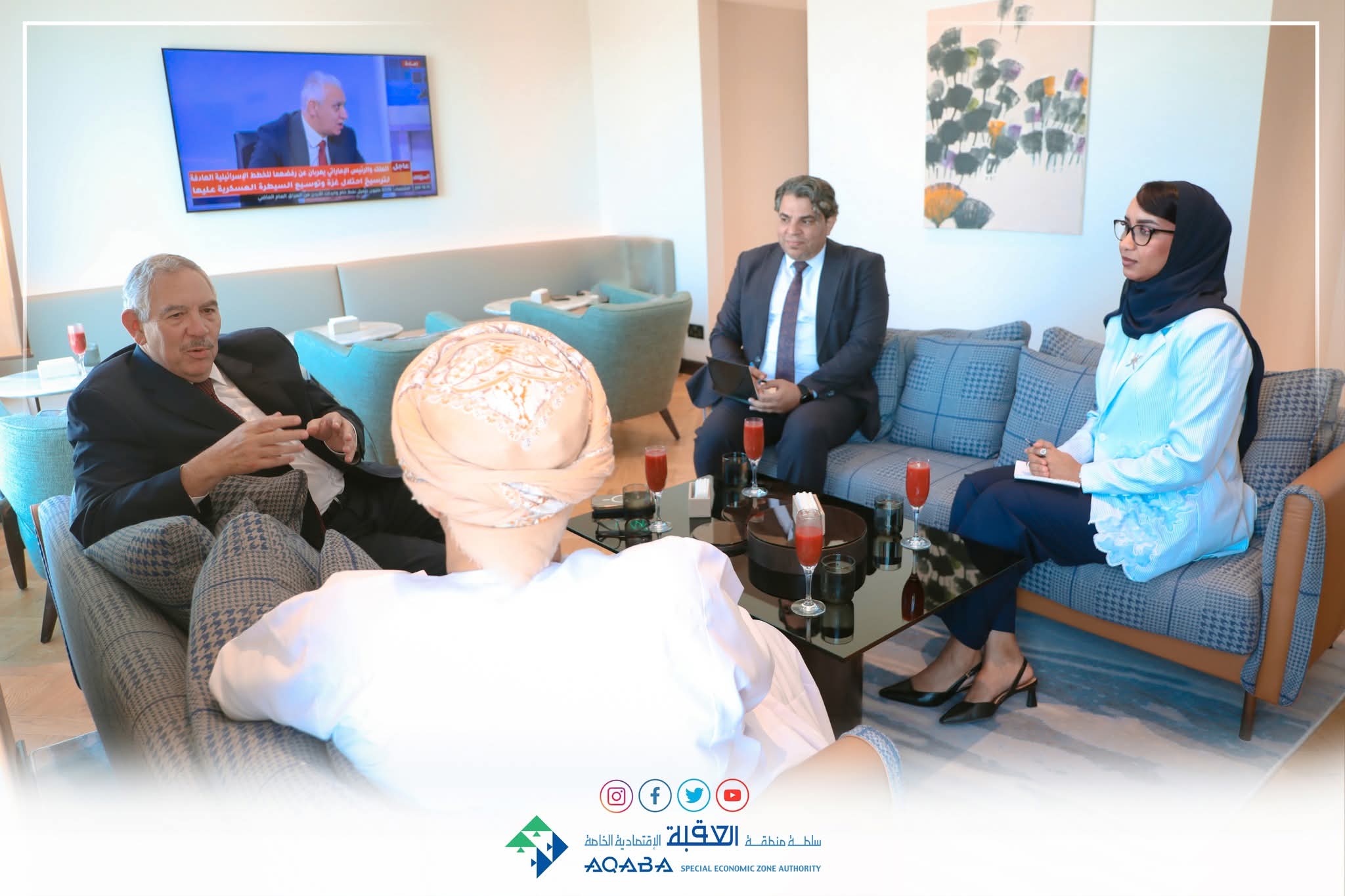 المجالي يبحث سبل التعاون مع هيئة المناطق الاقتصادية في سلطنة عمان