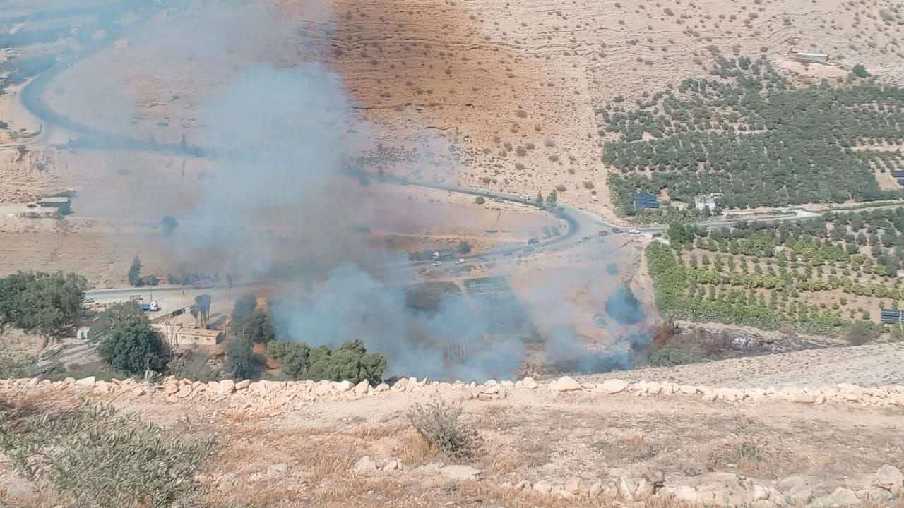 مادبا : حريق يلتهم اشجارا بمنطقة الوالة في ذيبان